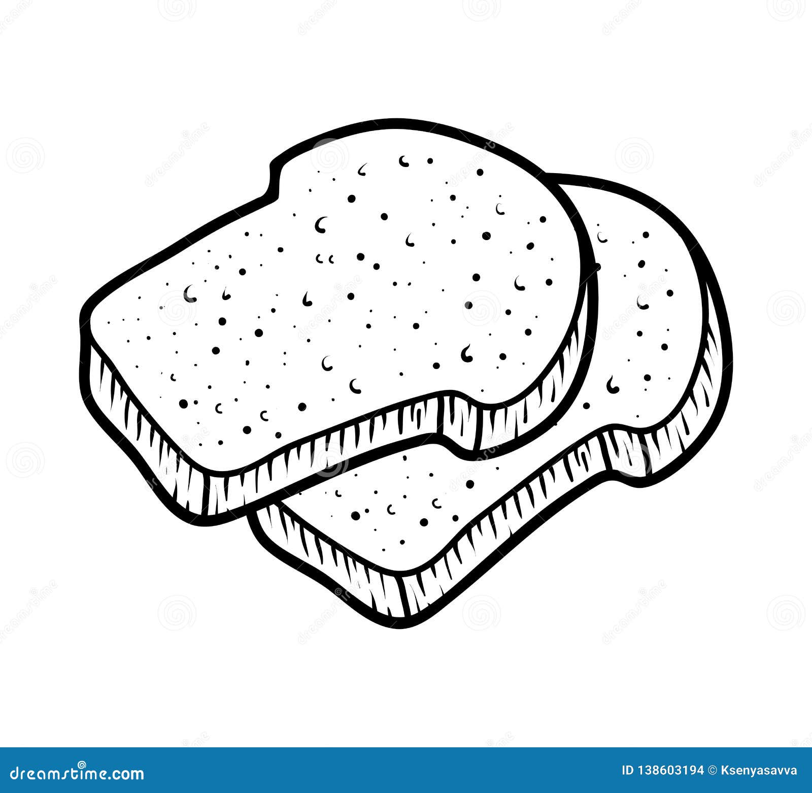 Кусок хлеба раскраска